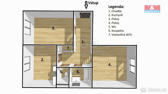 Pronájem bytu 2+1, 50 m², Příbram, ul. Legionářů - 10