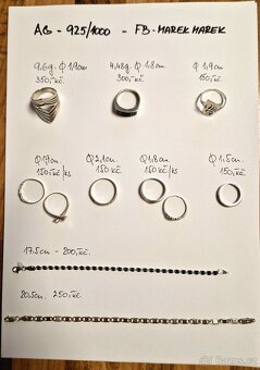 ⭐ Prodám stříbrné šperky 925/1000 – více kusů, různé druhy ⭐ - 10
