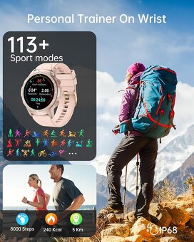 Chytré hodinky S52 – 1,39" volání, IP68, v češtině / růžové - 10