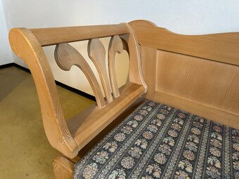 Rustikální dvousedák s dřevěnou konstrukcí, masiv - 10