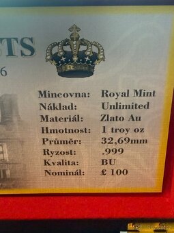 Investiční zlaté mince "The Royal Tudor Beasts" - 10