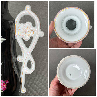 Starožitná váza 23 cm, 19. století, Slavkov Schlaggenwald - 10