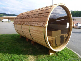 Sauna, venkovní finská barelová sauna Marivox - 10