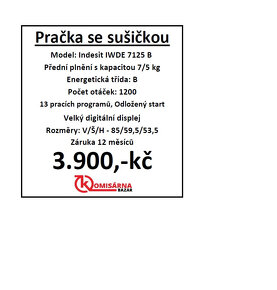 Použitá pračka se sušičkou Indesit IWDE 7125B - 10