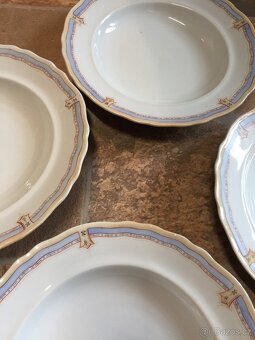 Malovaný porcelán tác talíře omáčník Loket 1833 Biedermaie - 10