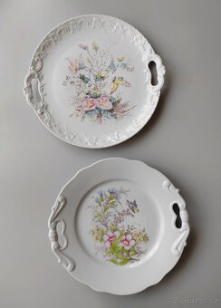Krásný porcelánový servírovací talíře s květinovým decorem - 10