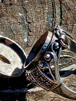 Stříbrný jedový prsten starožitný - 10