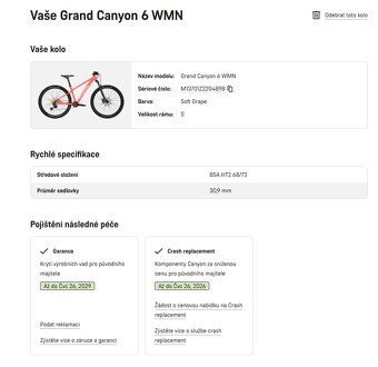 Grand Canyon 6 WMN, Záruka 7/29, Najeto 15km - 10