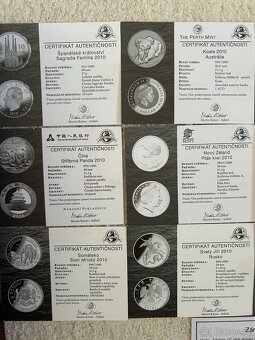 Stříbrná sada mincí Fabulous 12 (2010) – 1 oz, certifikát - 10
