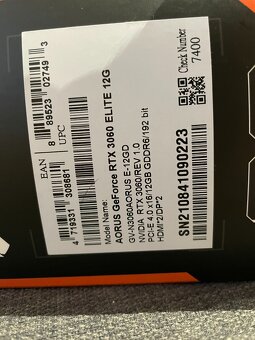 Gigabyte AORUS GeForce RTX 3060 Elite 12GB - 10