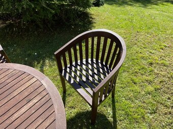Zahradní stůl s křesílky – materiál teak - 10