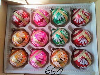 Staré, vánoční ozdoby -baňky-panáčci-korálkové, starožitné - 10