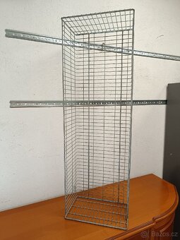 Regál,stojan na zeď, pozinkované drátěné koše - 10