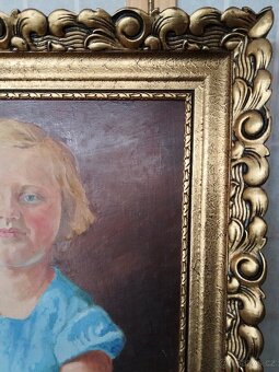 obraz DÍVENKA V MODRÉM, olej, František Tříska 1935 - 10