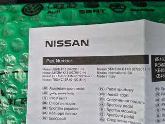 Nové originál sportovní kryty pedálů Nissan - 10