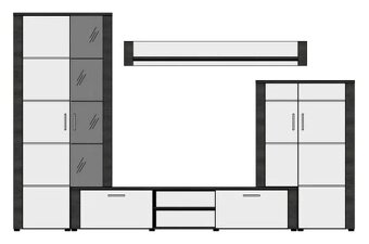 Obývací stěna - šedá / matná bílá - 10