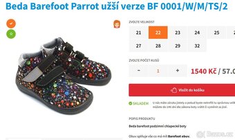 Dětské celoroční barefoot boty BEDA 22, ještě v záruce - 10