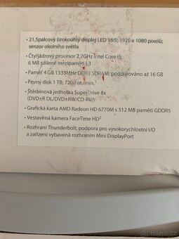 Apple iMAC 21.5 Model A1311. Funkční, bez HDD - 10
