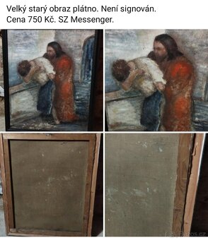 Staré obrazy a obrázky a plastiky.Ceny a rozměry viz fota. - 10