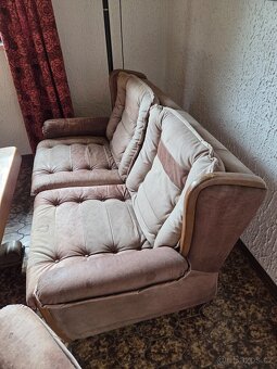 Stará kožená sedací souprava + stůl / set za odvoz - 10