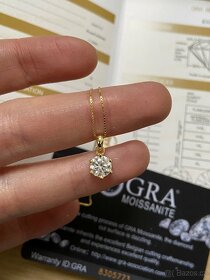 diamantové zlaté stříbrné náušnice prsten moissanite - 10