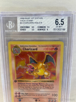 Edice Shadowless Charizard s hodnocením BGS 6.5 Holo vzácná - 10