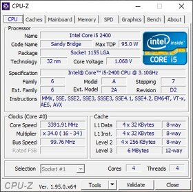 Intel H61 / Intel i5-2400 3.1-3.4G / 8GB 1600Mhz / WiFi/ W10 - 10
