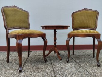 Barokní židle a taburet, rustikální nábytek, starožitný - 10