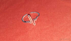 Dámský stříbrný prsten prstýnek nastavitelný otevřený tep - 10