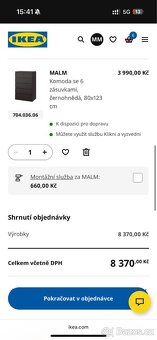 Komoda + noční stolky Ikea Malm - 10
