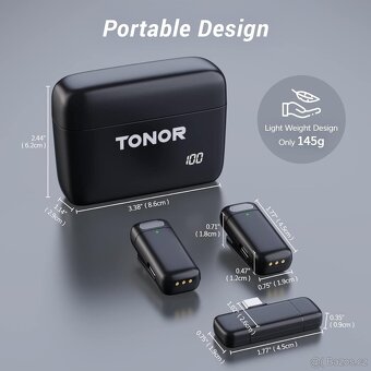 Duální bezdrátové klopové mikrofony TONOR TL350 USB-C - 10