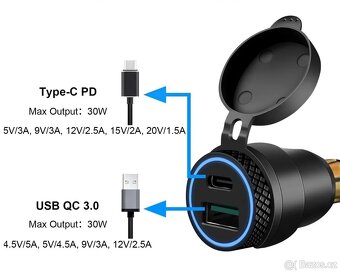 DIN USB adaptér do zásuvky motocyklu - 10