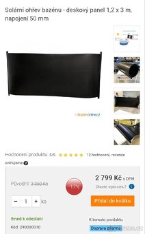 Bazén s filtrací a solárním ohřevem vody p.c. 11000 Kč - 10