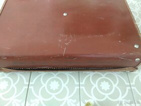 Starý retro kufr koženka Kazeto hnědý - 10