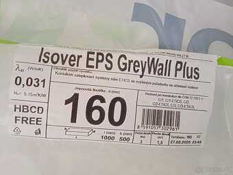 Prodám šedý polystyren ISOVER EPS GreyWall Plus - 10