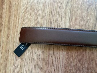 Nový pánský kožený opasek Bandi s aut. sponou-hnědý, nastav. - 10