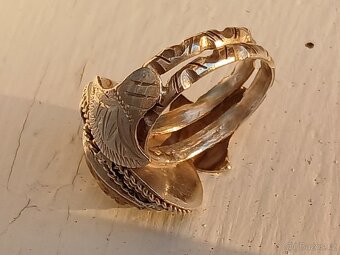 Stříbrný prsten starožitný Egypt - 10