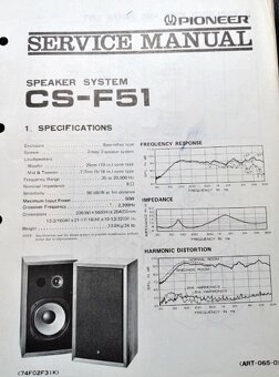 KVALITNÍ REPRO PIONEER CS-F51 (1975) VINTAGE ,PĚKNÝ STAV - 10