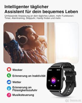 Chytré hodinky P72 – 1,85" - volání, IP68, v CZ / černé - 10