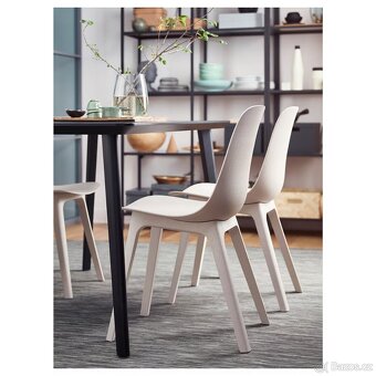 2x IKEA ODGER Židle, bílá/béžová - 10