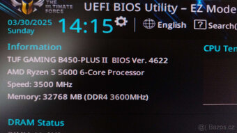 ASUS B450-PLUS II +Ryzen 5 5600 +32GB DDR4 3600MHz +Fera 3 - 10