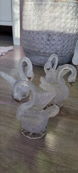 Porcelánové skleněné labutě 5+1 - 10