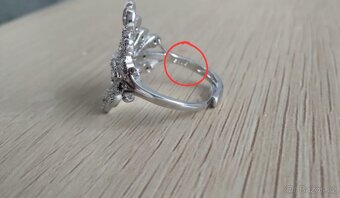 Nový dámský stříbrný prsten prstýnek velký s kamínky Uni - 10