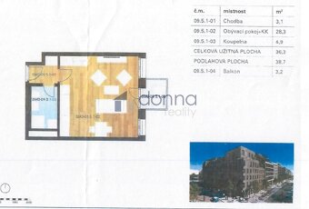 Pronájem nového bytu 1+kk/B, 39m², ul. Toyen, Praha 5 - Smíc - 10