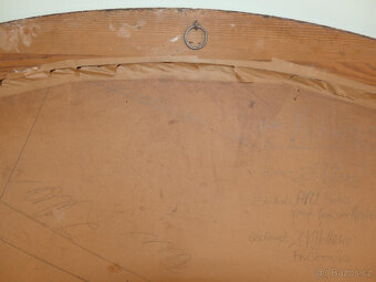 VELKÝ OVÁLNÝ OBRAZ Z ROKU 1950 - 53 (OLEJOMALBA NA PLÁTNĚ) - 10