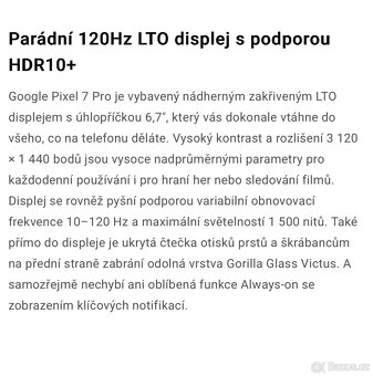 Google Pixel 7 Pro 5G 128GB černá - 10