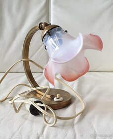 Retro stolní / nástěnná lampička - mosaz / zvonek - 10