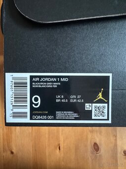 Nike AIR Jordan 1 mid black/iron grey/white vel. 42,5 - 10