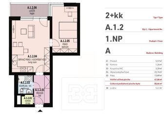 Pronájem bytu s parkováním 2+kk, 50 m2 - Praha - Michle - 10