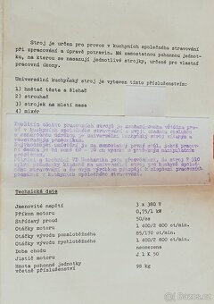 Prodám univerzální kuchyňský stroj M 051 - 10